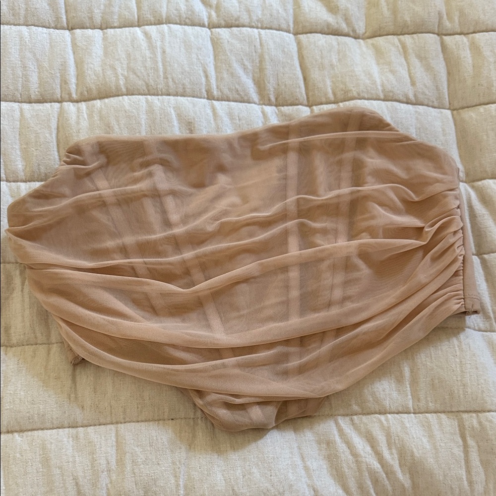 Miss Lola Nude Corset Top with Ruched Design